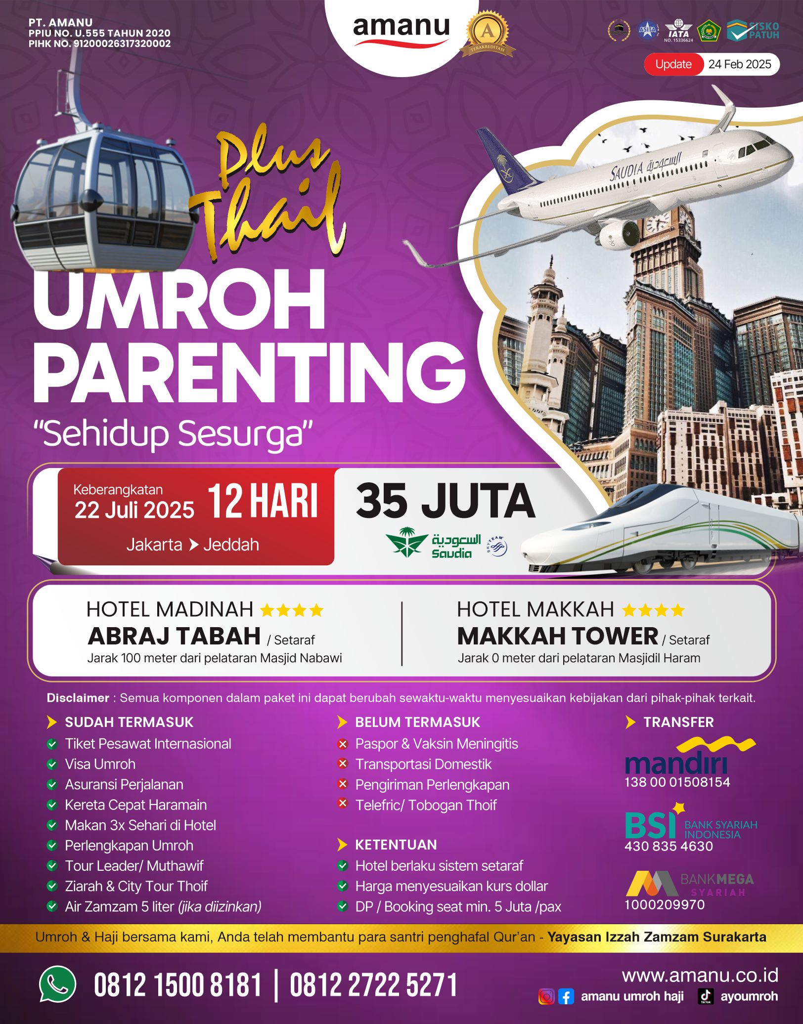 UMROH PARENTING JULI 2025 - SAUDIA AIRLINES