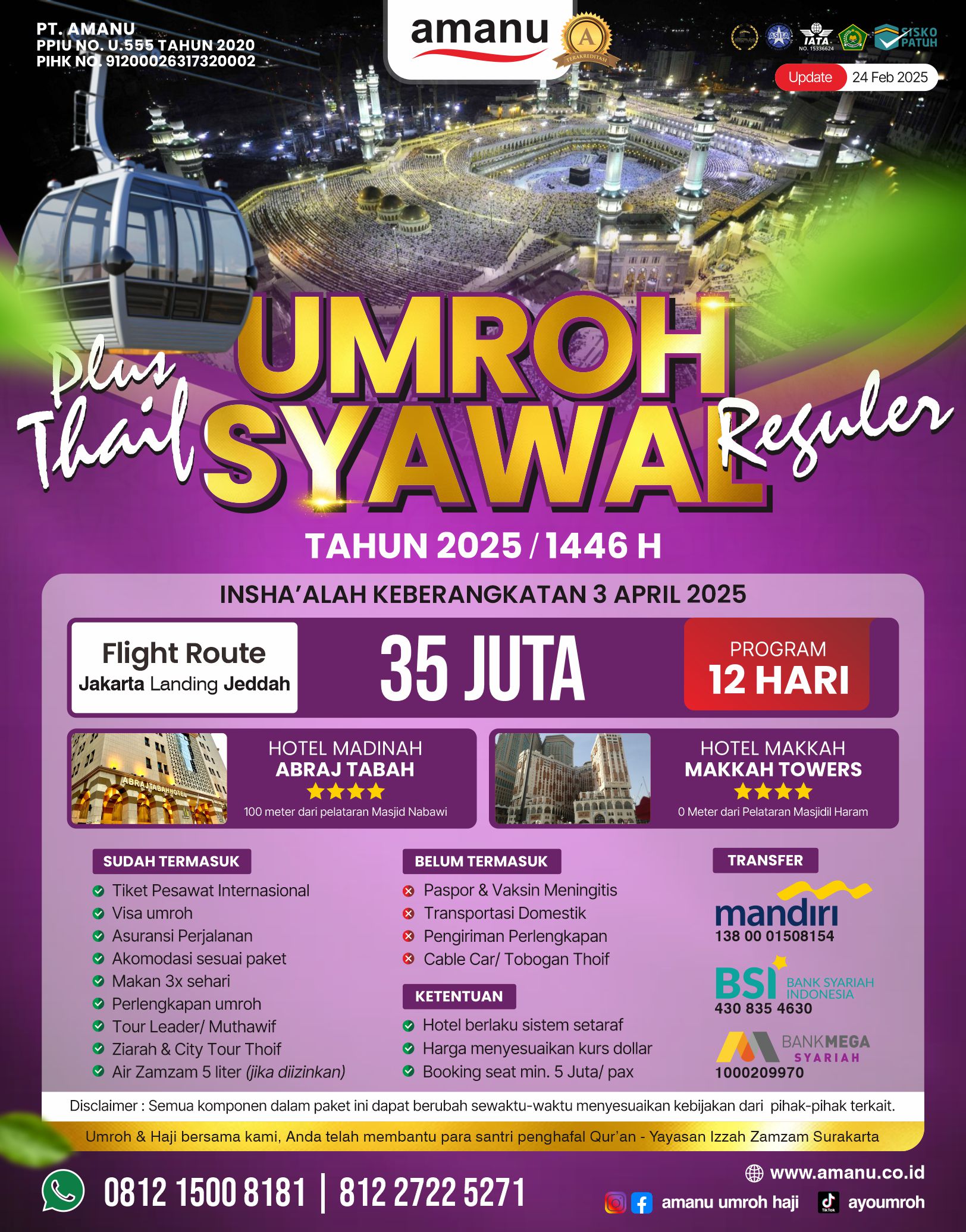 UMROH SYAWAL 2025 12 HARI