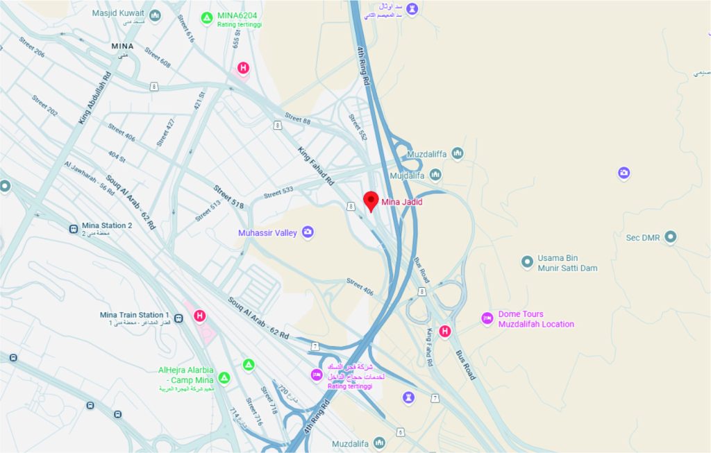 Lokasi Mina Jadid jika dilihat dari Google Maps