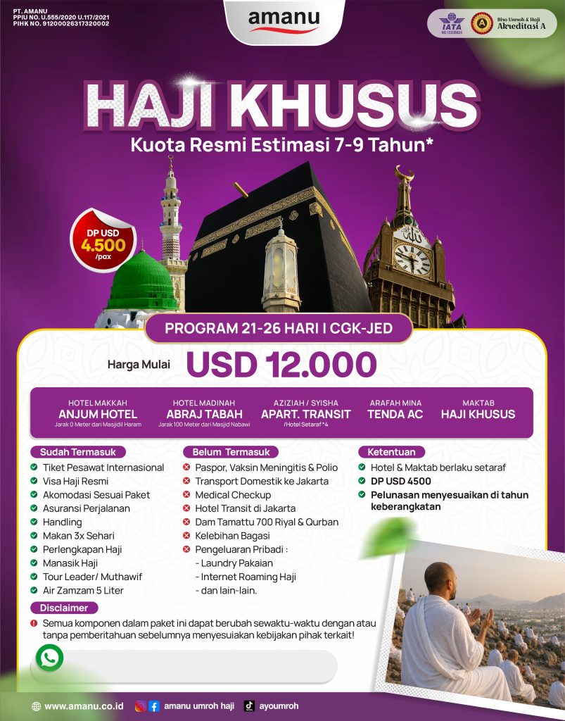 Haji Khusus Kuota Resmi - PT. Amanu