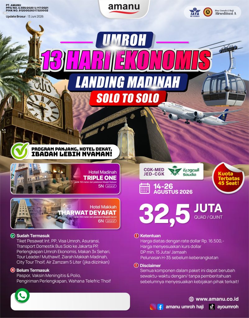 UMROH EKONOMIS 13 HARI 2X JUMAT 2026