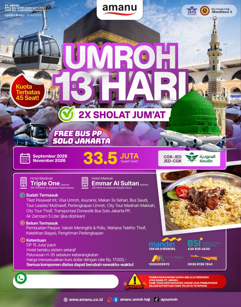 UMROH 13 HARI 2X JUMAT NOVEMBER 2026