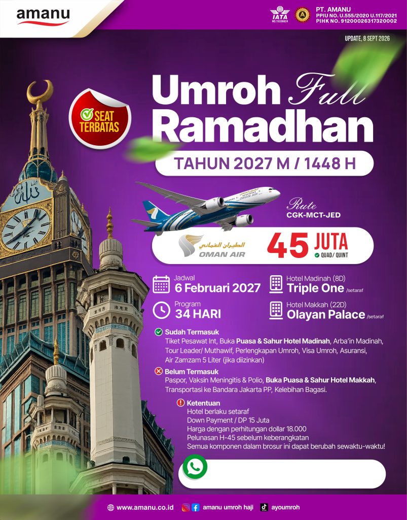 Umroh 34 Hari Full Ramadhan 2027